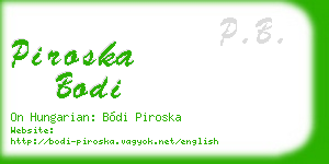piroska bodi business card