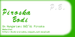 piroska bodi business card
